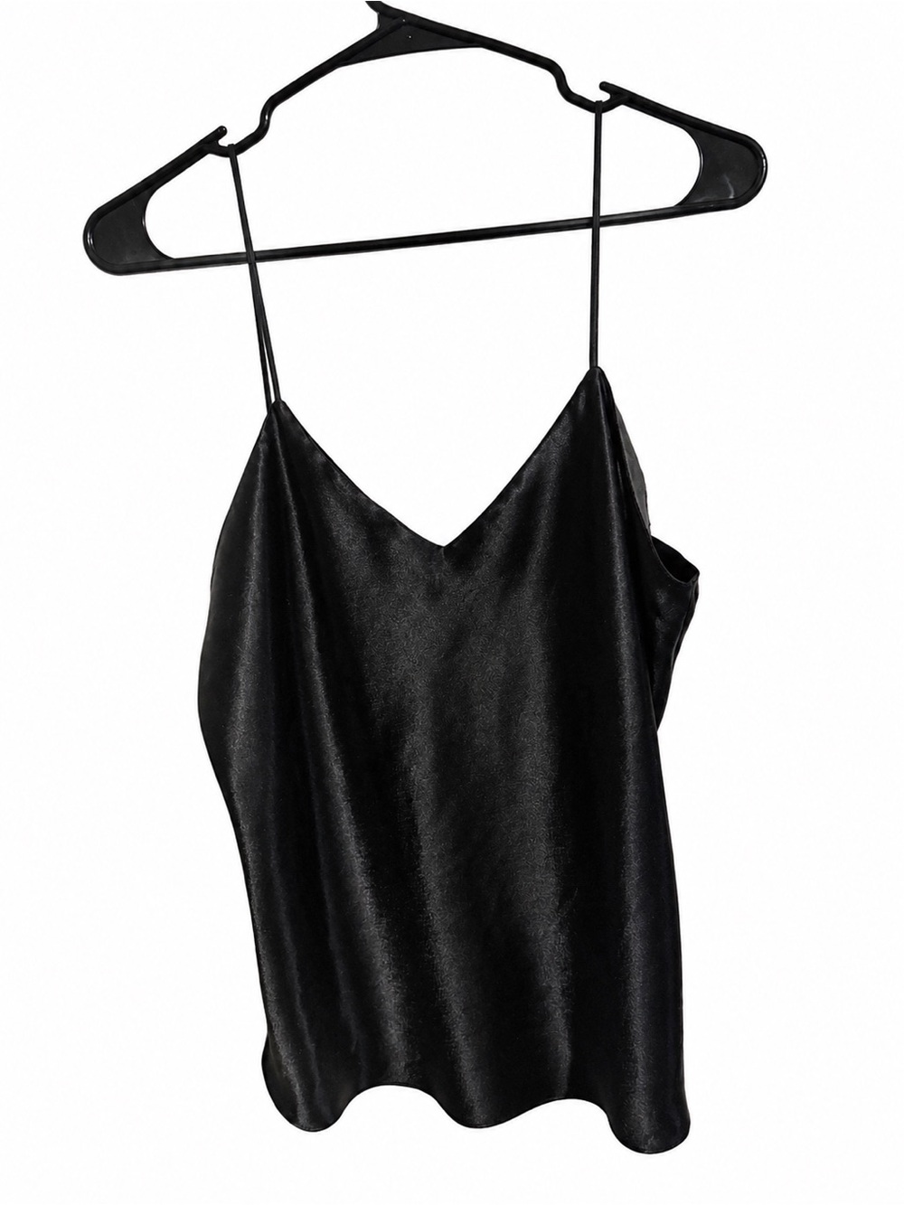 Frederick's of Hollywood Black Satin V-Neck Camisole